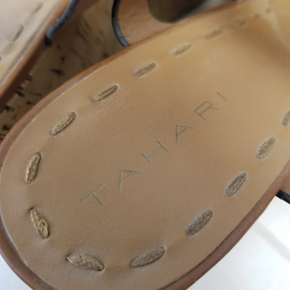 {9.5M} Tahari Stevie Cork Wedge Sandals